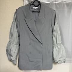 MOUSSY グレー バルーンスリーブ テーラードジャケットのサムネイル