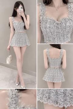 未使用 ROBE de FLEURS ツイード ミニドレス ツーピースのサムネイル