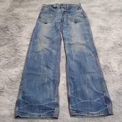 00s archive y2k平成　フレアデニムパンツ　フェード　ヒゲ　ハチノス 00s Archive y2k フレアデニムパンツ 鬼フェード ヒゲ 平成 - メルカリ