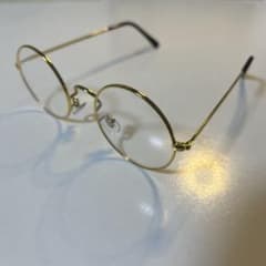 ゴールドフレーム ラウンド 伊達メガネのサムネイル