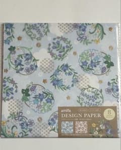 【匿名配送】新品 amifa デザインペーパー 花輪 透ける素材 キラキラ箔押し