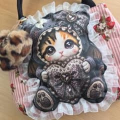 ✩*˚着ぐるみ子猫ちゃん＆いちご柄トートバッグ✩*˚のサムネイル