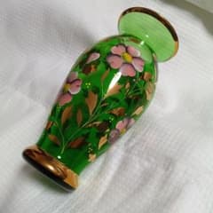 値下！ラスカボヘミア　希少　チェコスロバキア　レトロ切子　ガラス花瓶　高28cm 値下！ラスカボヘミア 希少 チェコスロバキア レトロ切子 ガラス