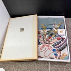 未使用 お宮詣り お祝着 兜 熨斗目 絹 万寿姿 身丈約98㎝ 606-10 