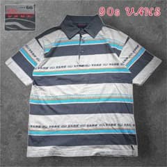 90s VANS バンズ ポロシャツ ボーダー マルチカラー ロゴ M y2k - メルカリ