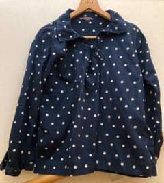 45rpm umi908 ドット柄長袖ブラウス