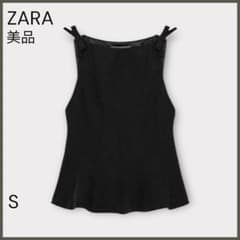ZARA ザラ】ペプラムリボントップス/試着のみ美品/きれいめ/ブラック