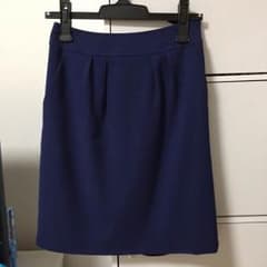 値下げ！any sis  ディープブルーバックリボンスカート★美品のサムネイル
