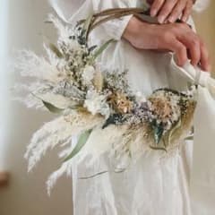 パンパスグラスのリースブーケ&ブートニアセット - メルカリ