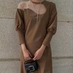 専用　Ameri LAKE CURVE TRICOT RIB DRESSのサムネイル