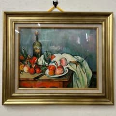 ポール・セザンヌ「玉ねぎのある静物」 立体複製名画 額装付 F6号