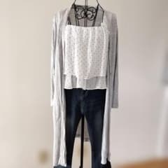 ユニクロ　レディース グレー 長袖 ロングカーディガン　春夏秋冬服　Мサイズのサムネイル