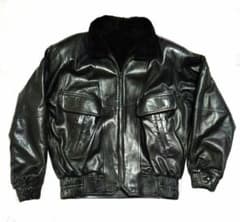 【本革・ファー ボア】レザーボンバージャケット フライト laインポート 美品 本革・ファー ボア】レザーボンバージャケット フライト laインポート