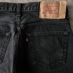 90s サルファブラックデニム usa物リーバイス501 W33L34黒ジーンズ