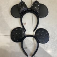 ディズニー カチューシャ スタッズ レザー　ミニー　ミッキー　2個セットのサムネイル