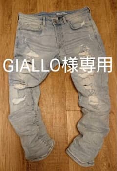 H&M &DENIMストレッチスキニーデニム ダメージジーンズW34L30のサムネイル