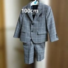 グレー チェック柄 スーツ 100cmのサムネイル