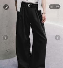 SLIGHT FLARE DOUBLE CLOTH BAGGY SLACKSのサムネイル