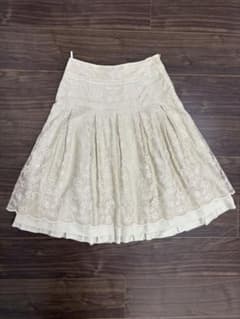 COMME CA DU MODE 刺繍フレアスカート ベージュのサムネイル