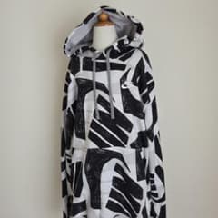 NIKE all-over print big logo hoodie, monochrome.