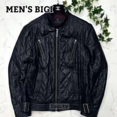 【MEN'S BIGI】羊革 キルティング シングルライダース 裏地ボルドー 4 MEN'S BIGI】羊革 キルティング シングルライダース 裏地ボルドー 4