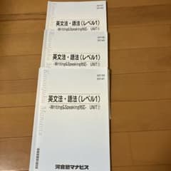 河合塾マナビス 英文法・語法 レベル1 UNIT2-4 - メルカリ