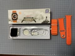 T800 Ultra スマートウォッチ(中古)本体 ケーブル・オレンジバンドのサムネイル