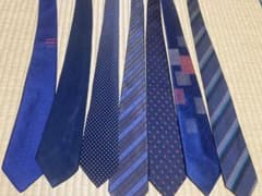 ネクタイ まとめ売り 7本セット ブルー系　ネイビーのサムネイル