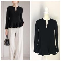 近年美品　YOKO CHAN ヨーコチャン　倒れないパール　ペプラム　ブラウス 近年美品 YOKO CHAN ヨーコチャン 倒れないパール ペプラム ブラウス