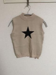 Darich スターモチーフ ノースリーブニット ベージュ