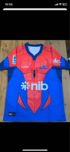 ク*ん様 【送料無料】ブルーズ スパイダーマン ラガーシャツのサムネイル