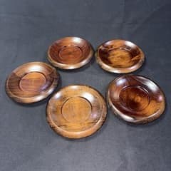 木製 茶托 5枚セットのサムネイル
