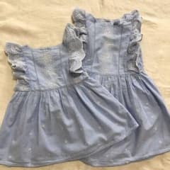 姉妹お揃いワンピース 110 95 センチ2枚セットのサムネイル