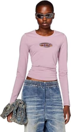 DIESEL レディース 長袖Tシャツ トップス Dロゴ A062690AFAAのサムネイル