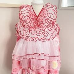 チュール被布　メロウ風赤白　七五三　3歳　縁起物　女の子着物　7歳 チュール被布 メロウ風赤白 七五三 3歳 縁起物 女の子着物 7歳 - メルカリ