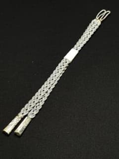 羽織紐　絹 グレーがかった青に銀糸 　　　　(夏物) 0091のサムネイル