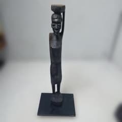柘植 木彫り 韋駄天像 19cm 仏像 置物 開運 守護 仏教美術 木彫 | Shop