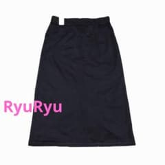 【新品】RyuRyu　黒スリット入りロングスカート　大きいサイズ３Ｌのサムネイル