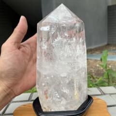 売り切りセール！美品　水晶　六角柱　ポイント　18cm 847g 最高透明度 売り切りセール！美品 水晶 六角柱 ポイント 18cm 1.7kg 高透明度