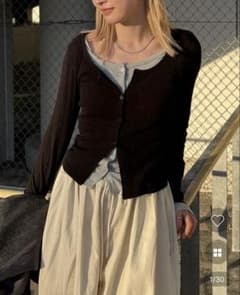 nugu レイヤードリブカーディガン　lloomieのサムネイル