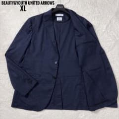 ✨美品 XL 洗える✨ BEAUTY&YOUTH 東レ リネン混 伸縮 ネイビー - メルカリ