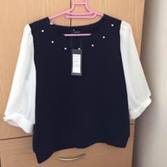 新品♡パール付 トップス カットソーのサムネイル