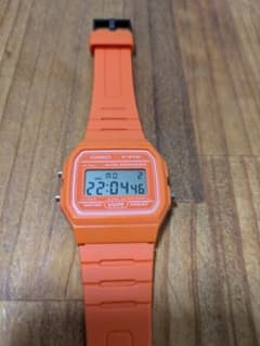 CASIO デジタル腕時計 F-91WC チープカシオ オレンジ - メルカリ