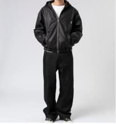 ジャケット・アウター Globe Studios LEATHER HOOD JACKET 'BLACK Leather Hood Jacket 'Black' – Globe Studios