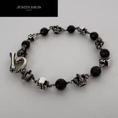 JUSTIN DAVIS クロス クラウン オニキス ブレスレット sv925 JUSTIN DAVIS クロス クラウン オニキス ブレスレット sv925 - メルカリ