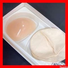 シリコンパッド　左のみ　綿混カバー2枚　乳がん　乳パッドのサムネイル