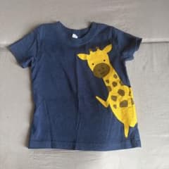キリン柄 半袖Tシャツ ネイビー 80cm 中古のサムネイル