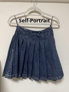 Self-Portrait デニムプリーツスカートのサムネイル