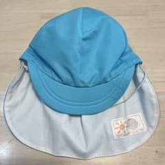 カラー帽子　FOOTMARK 保育園　たれ付き　水色のサムネイル