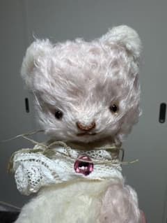 手作りピンクファーぬいぐるみ 愛おしい仔猫ちゃん アーティストベア 大人気作家 手作りピンクファーぬいぐるみ 愛おしい仔猫ちゃん アーティストベア